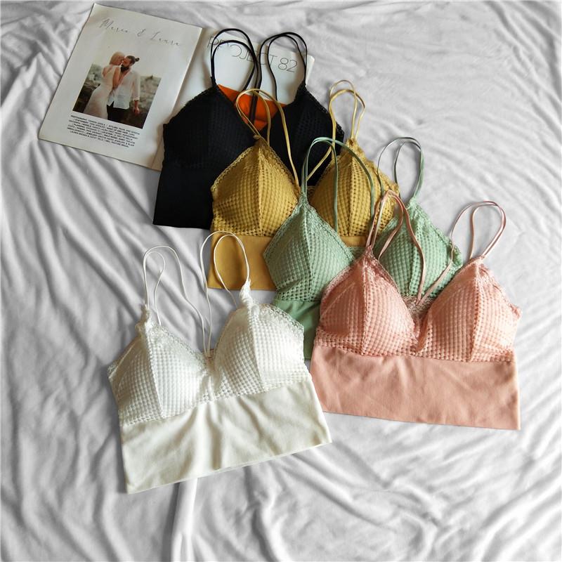 Lace Bra Without Wire Solid Color Beautiful Back Bottom