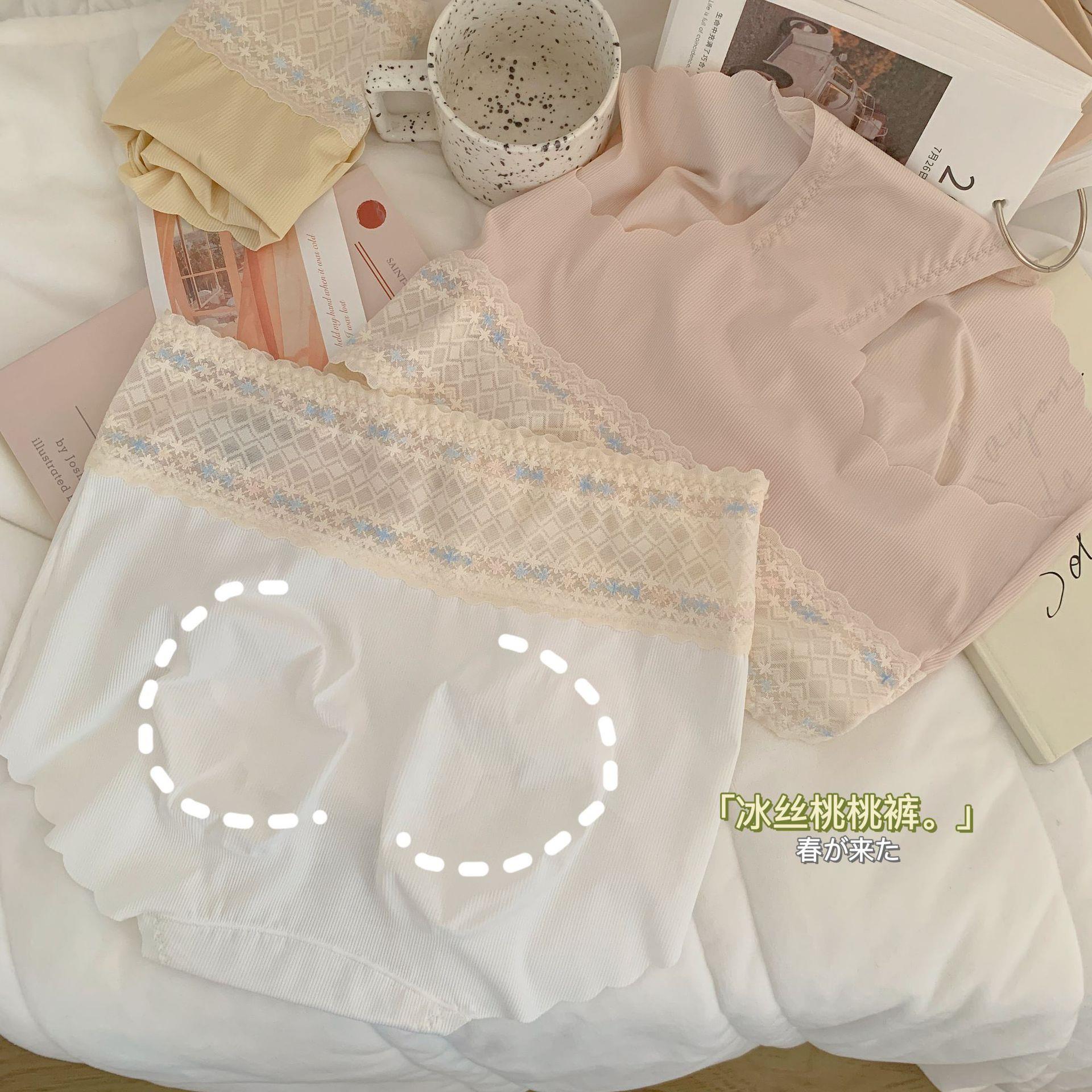 briefs lace waist high and crotch cotton breathable with