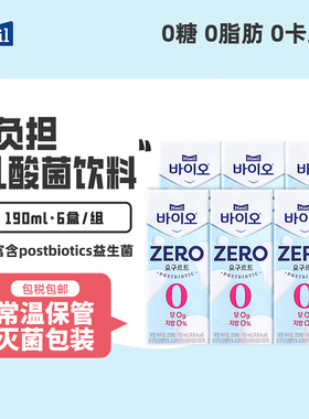 Maeil每日0脂0糖0卡儿童乳酸菌益生菌酸奶风味饮料190ml*6