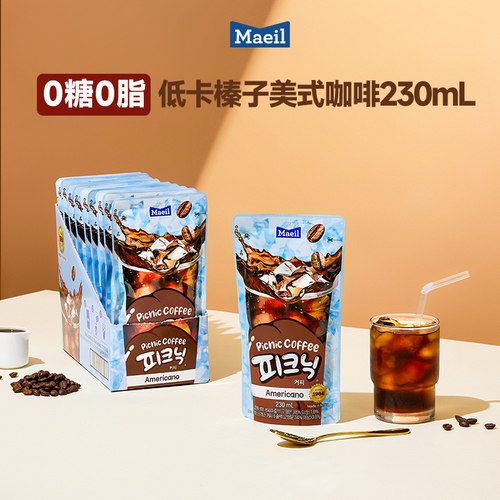 Maeil每日Picnic即饮榛子味0糖0脂低卡美式黑咖啡饮料230ml*10袋