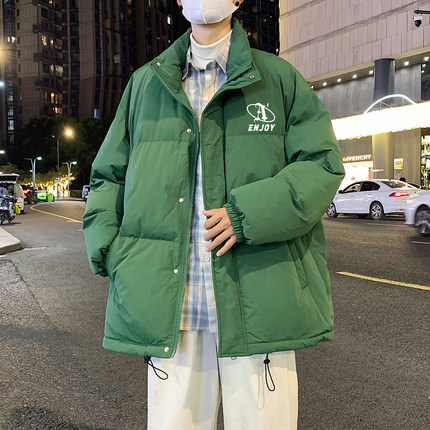 oversize美式复古绿色羽绒服男冬季加厚2024新款冬装外套潮牌大码