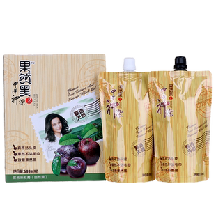 果然黑中华神染染发剂植物纯黑色染发膏清水黑油不沾头皮