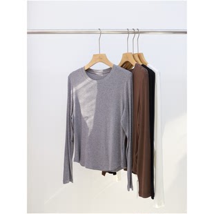 人体第二层肌肤~云朵肌底打底衫蚕丝山羊绒圆领T恤百搭秋衣上衣