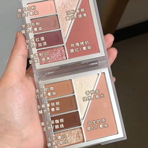 珠光细闪眼影腮红高光卧蚕一体盘