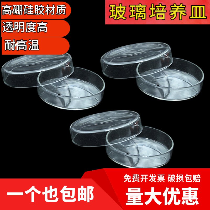实验室仪器玻璃培养皿细菌细胞高硼硅 35 60 75 90 100 120 150 m