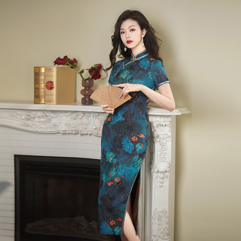 复古民国风老上海气质高端连衣裙