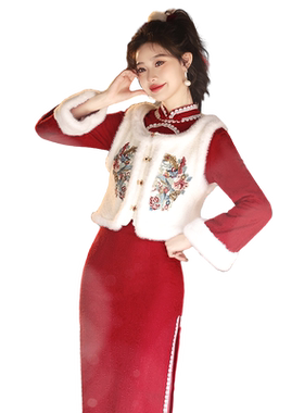 红色拜年服唐装新年战袍喜庆女装