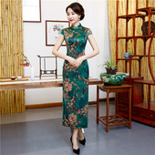 旗袍式 显瘦长款 连衣裙 少女复古中国风新式 老上海香云纱旗袍年轻款
