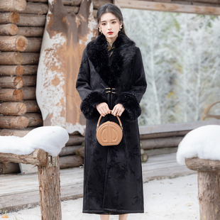 长款秋冬加绒加厚长袖套装旗袍2026冬装新款复古国风日常可穿外套