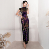 旗袍改良版 连衣裙年轻款 少女2025年新中国风复古宴会演出走秀旗袍