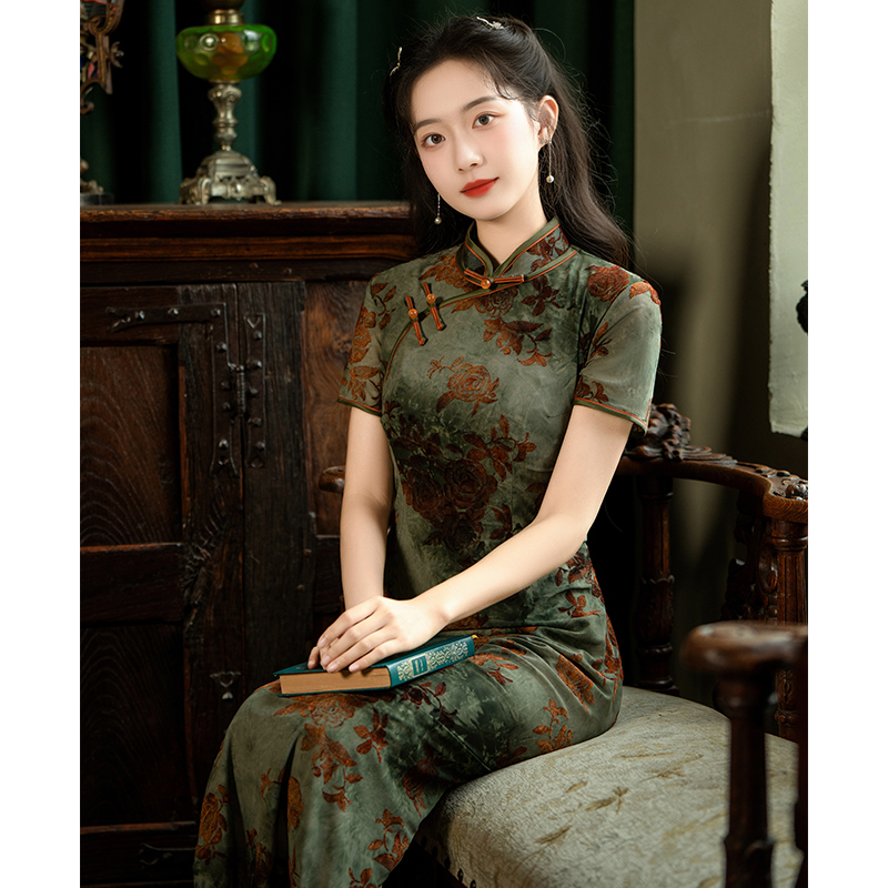 复古民国风老上海连衣裙显瘦优雅