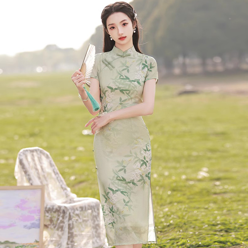 绿色高考送考改良年轻款连衣裙