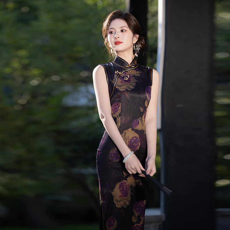 新中式复古国风气质高端无袖旗袍2025夏季新款女修身显瘦日常可穿,女装/女士精品,旗袍,淘宝优惠券,粉丝福利购,淘宝优惠卷