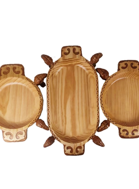 羊头大纳仁饭盘家用椭圆形实木中式可用农家乐餐厅 复古厚度7CM