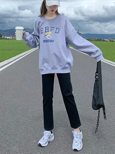 薄款裤子女直筒黑色八分牛仔春夏百搭显瘦小个子宽松弹力烟管九分