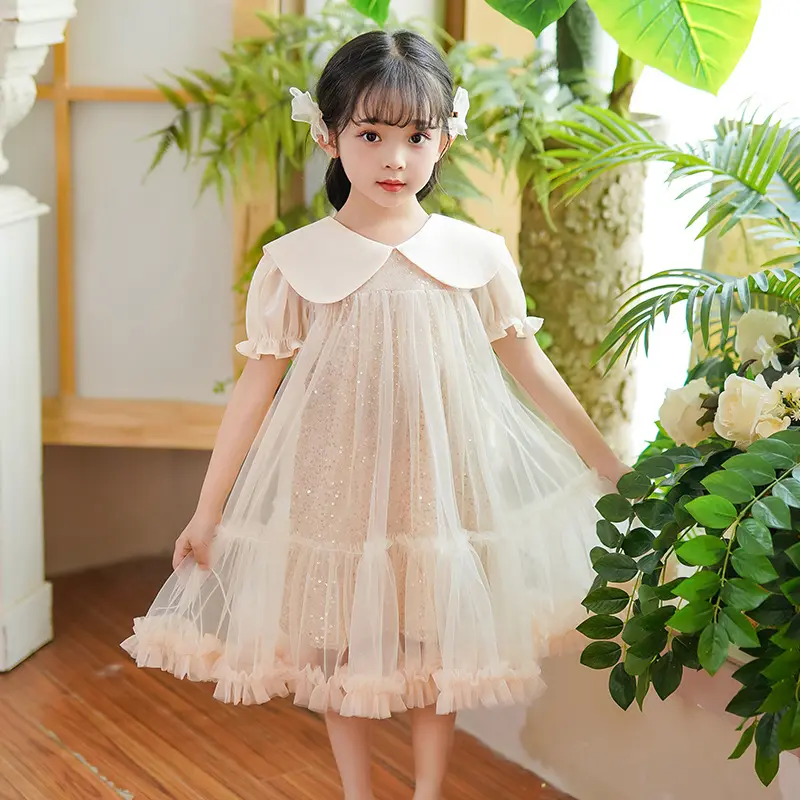 清仓特价女童tutu裙2025新款童装连衣裙夏装翻领蛋糕裙儿童公主裙