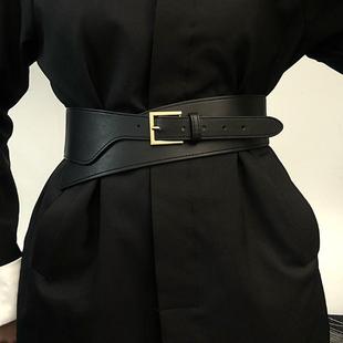 新款 宽版 皮带女装 束腰百搭弹力腰带黑色时尚 腰封 饰配裙子西装 韩版