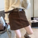 百搭包臀短裙 高腰显瘦小个子时尚 韩版 灯芯绒半身裙女秋冬2025新款