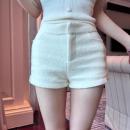 设计感小个子通勤百搭宽松直筒热裤 小香风毛呢短裤 女秋冬2025新款