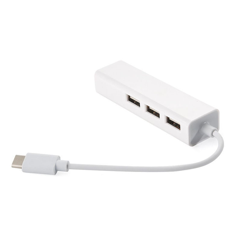 USB 3.1 Type C to USB Hub With RJ45 Ethernet Lan Adapter