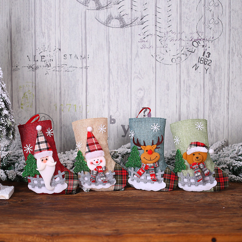 christmas decorations santa stockings gift bag圣诞袜礼物袋
