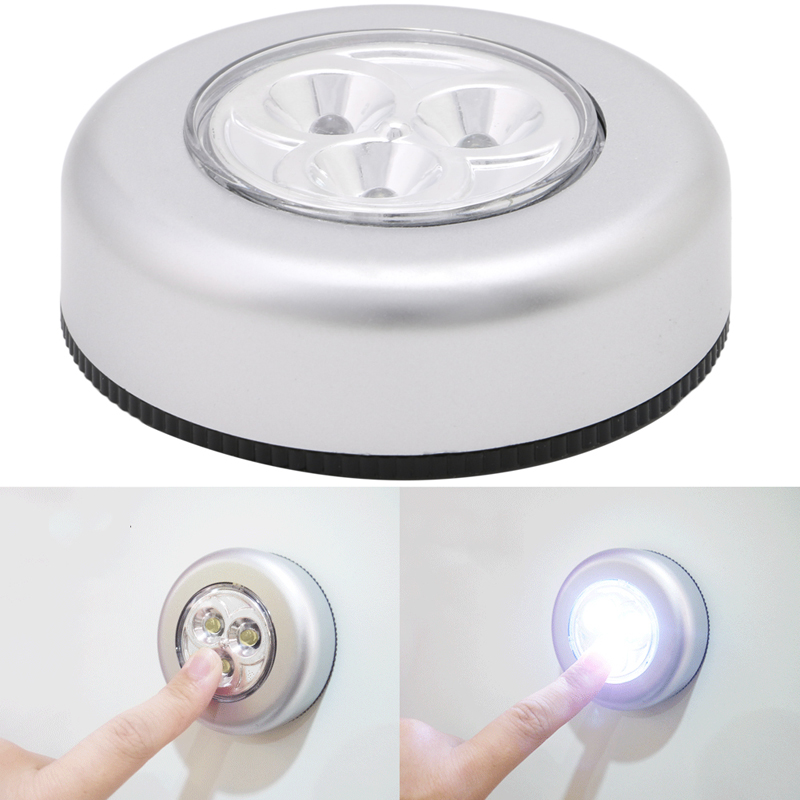 YAM 3 LED Touch Light Push Lamp Night Light Car Home