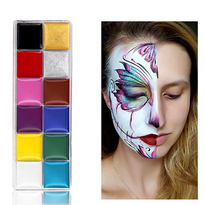 12 Colors Face Body Paint Oil Painting Art Make 人体彩绘颜料