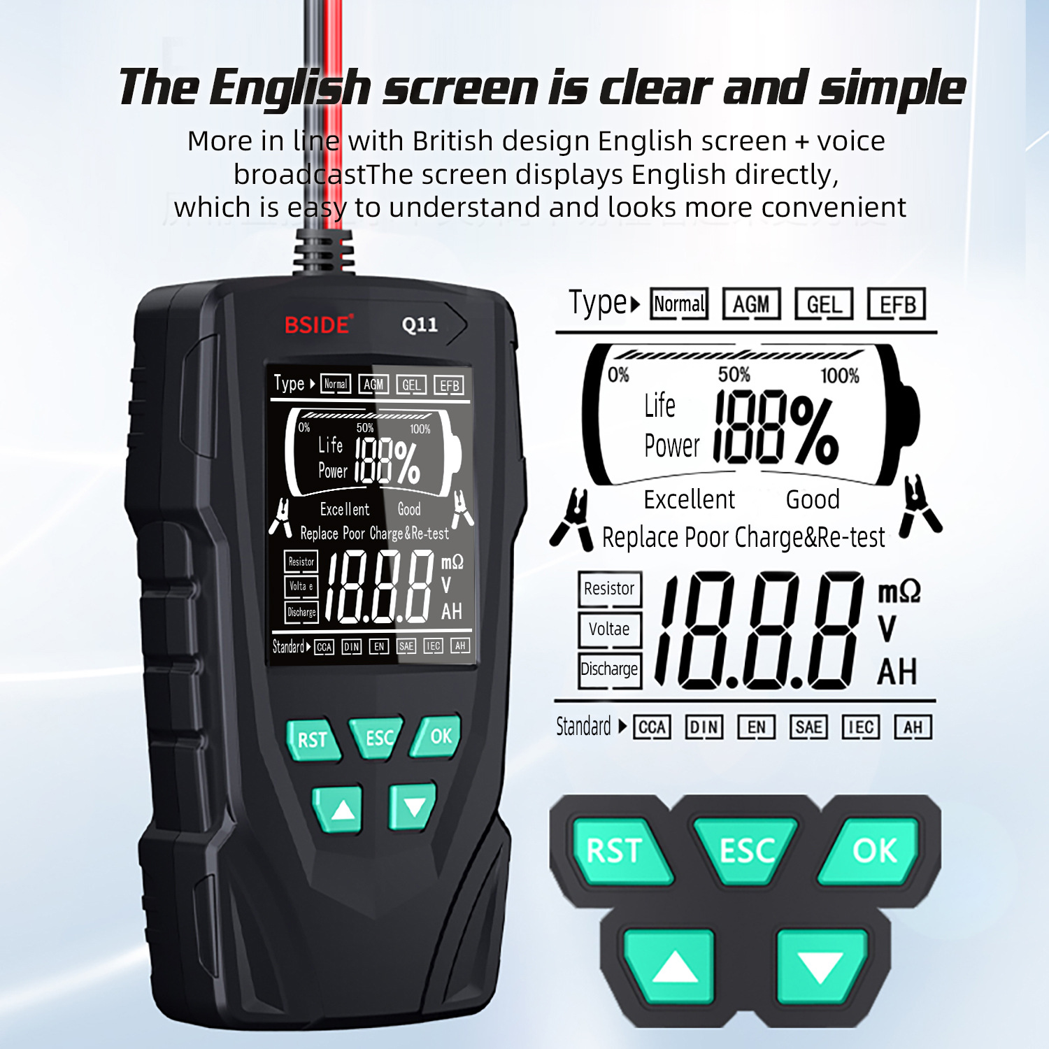 Automotive battery tester 12V24V internal resistance tester