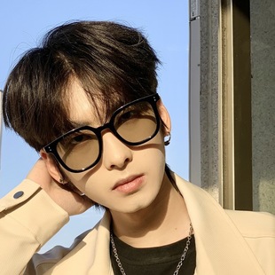 户外防紫外线复古 太阳镜开车百搭街拍个性 时尚 茶色系墨镜男女时尚