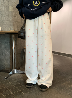 sanjati长裤碎花休闲卫裤