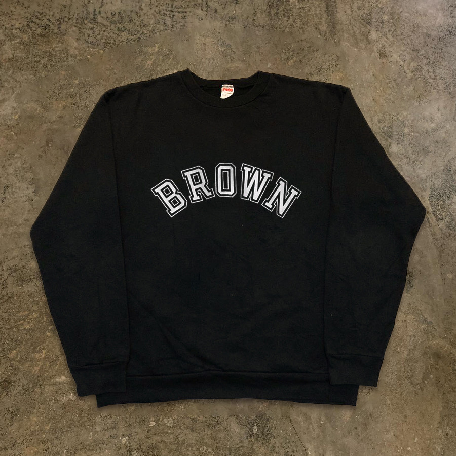 BOMBA STUDIO BROWN 심플 다재다능한 레터 스웨트 셔츠 오버사이즈 트렌디 브랜드 남녀 커플 탑