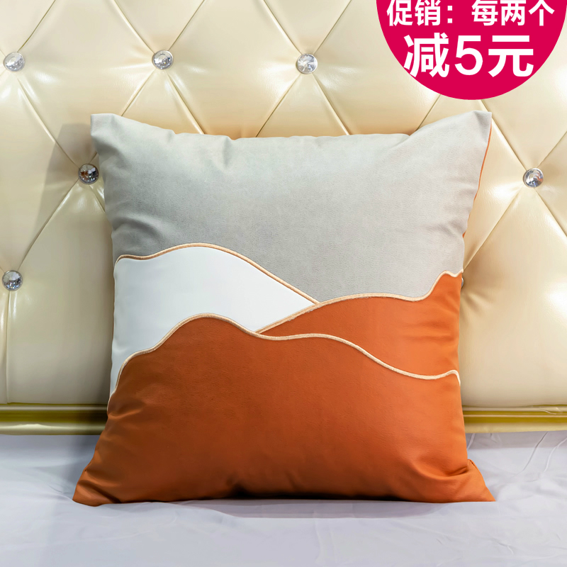 科技布抱枕套pp棉客厅刺绣靠垫