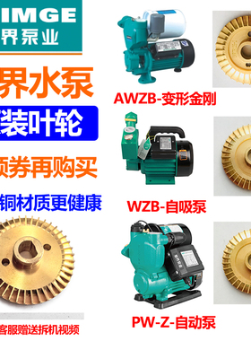 新界PW/AWZB/1WZB自吸泵配件铜叶轮双面125/250370/550/750/1.1Kw