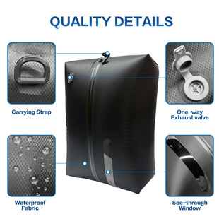 新款 44升加厚真空气密压缩袋超大容量跨境热销工厂直销橙色拉链