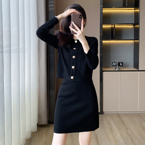 高级感气质显瘦针织半身裙套装