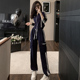阔腿裤 高级感洋气休闲运动风套装 两件套潮 韩式 短款 女秋季 新款