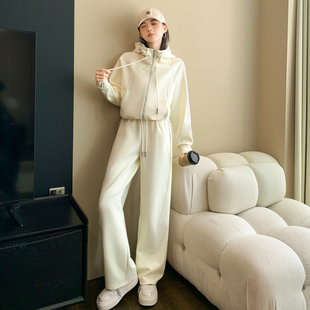 韩系chic高级感套装女春秋新款洋气减龄休闲运动卫衣阔腿裤两件套
