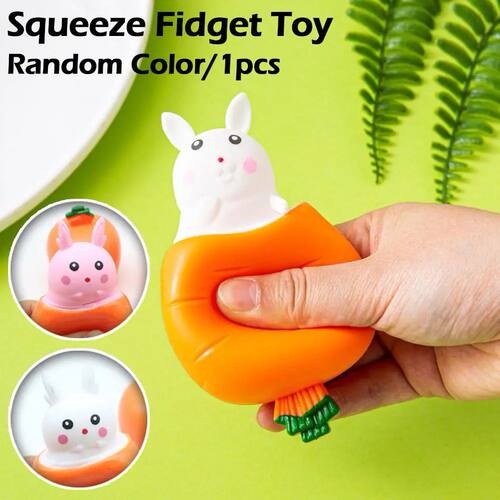 Random 1pcs Squishy Carrot Rabbit Squeeze Telescopic Toys Ki