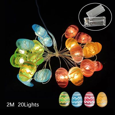 2M 20Leds Easter Fairy Light String Easter Eggs Rabbit Carro