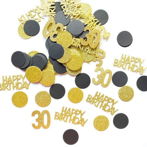 100Pcs Number 30 40 50 60 Glitter Dots Table Paper Confetti