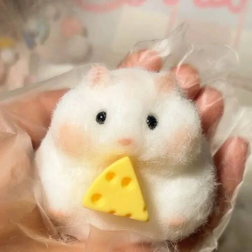 Taba Squishy Toy Mushy Silicone Mochi Toy Fuzzy Cute Hamster