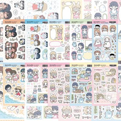 Cute Cartoon Girl Stickers Kawaii Sweet Character Stickers H