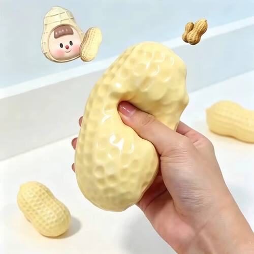 Peanut Stress Ball Crunchy Squeeze Bal Squishy Toy Simulated