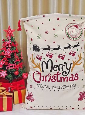 Extra Large Gift Bag Canvas Sacks for Presents Merry Christm