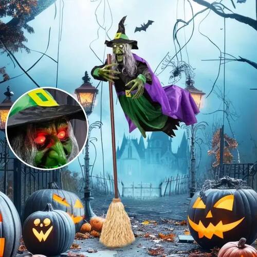 Halloween Flying Witch Decoration Large Hovering Witch Prop