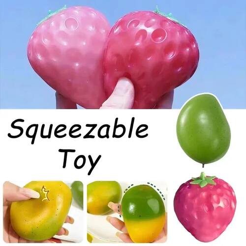 Squishy Mango Stress Balls Squeeze Toy Color-Changing Mango