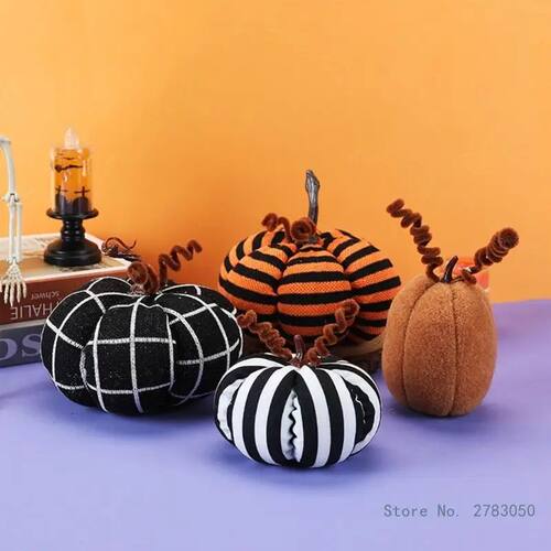 Simulation Fabric Pumpkin Decoration Halloween Colorful Clot