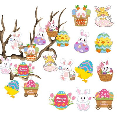 Easter Party Decoration Hanging Ornaments Happy Easter Rabbi