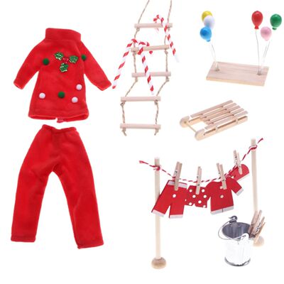 Christmas Elf Doll Clothes Accessories Miniature Swings Ball