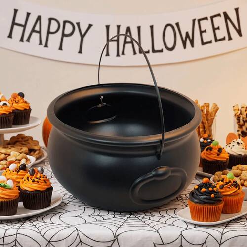 Party Supplies 32cm Halloween Cauldron Plastic Black Witch C